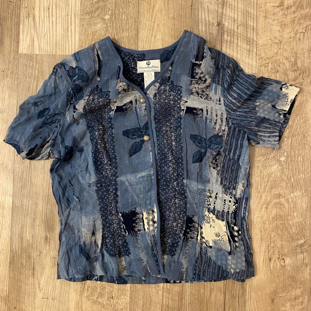 Vintage blue blouse - Medium